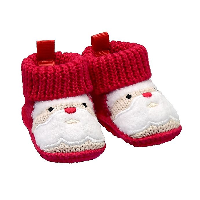 slide 1 of 1, goldbug Newborn Crochet Knit Santa Bootie - Red, 1 ct