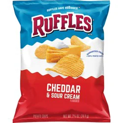Ruffles Potato Chips Cheddar & Sour Cream Flavored 2.625 Oz