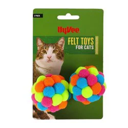 Hy-Vee Pom Pom Rattle Cat Toy, 2 Pack
