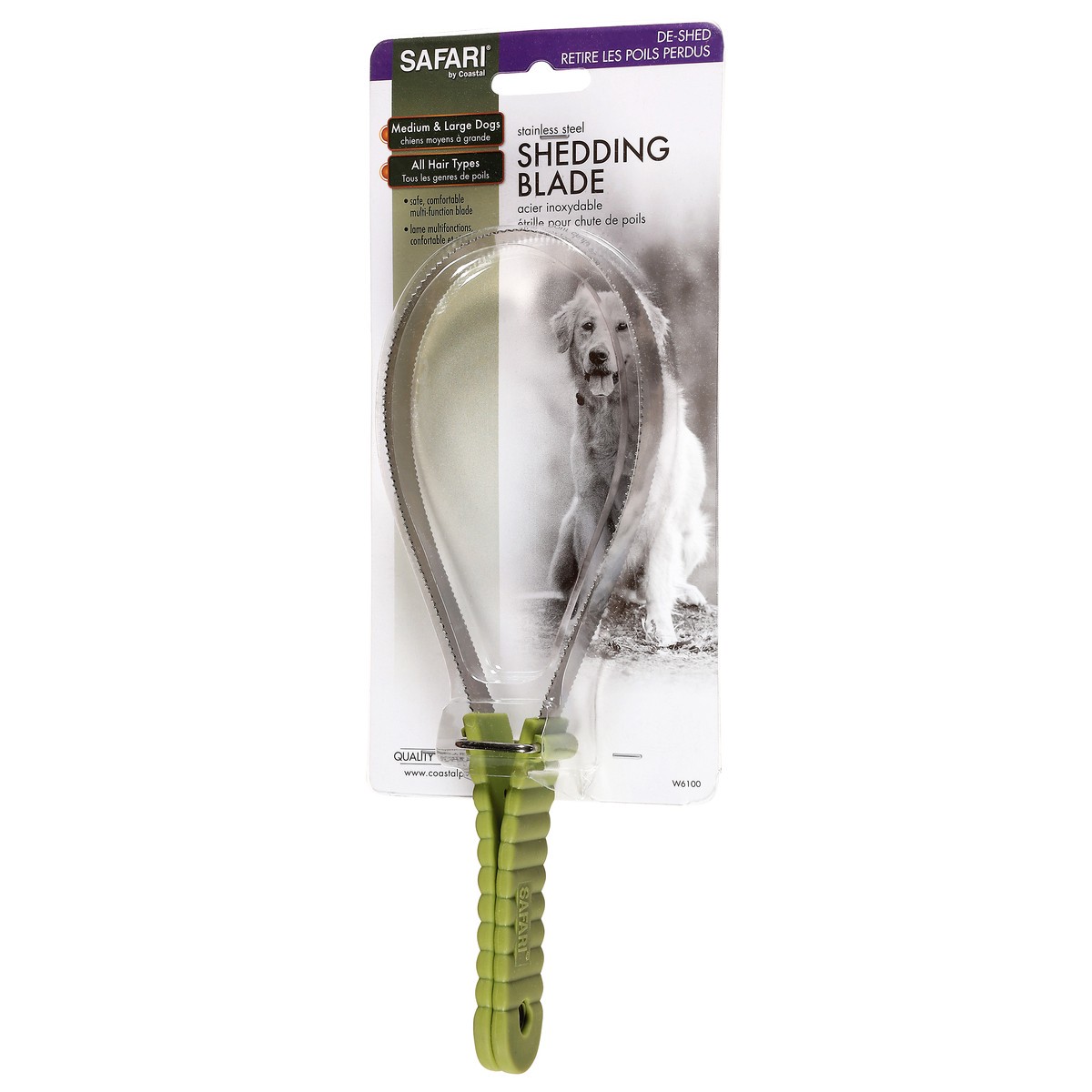 slide 2 of 13, Safari by Coastal Dual-Sided Dog Shedding Blade, No Color, Medium-Large (10" L x 3.25" W), 1 ct