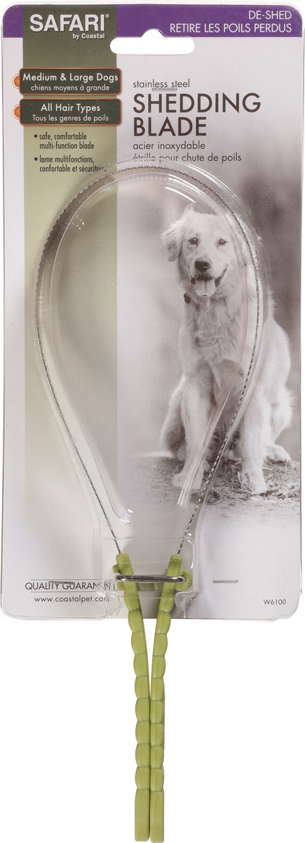 slide 5 of 13, Safari by Coastal Dual-Sided Dog Shedding Blade, No Color, Medium-Large (10" L x 3.25" W), 1 ct