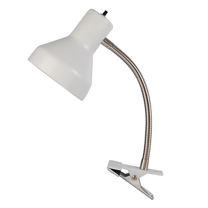 slide 1 of 4, Equip Your Space Modern Metal Clip Lamp - Matte White, 1 ct