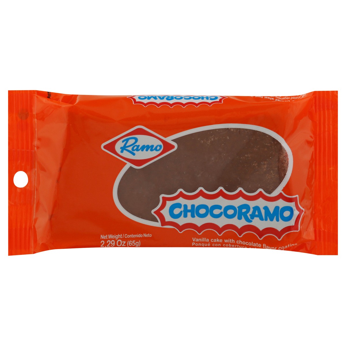 slide 1 of 9, Ramo Chocoramo Chocolate Flavor Vanilla Cake with Chocolate Flavor Coating 2.29 oz, 1 ct