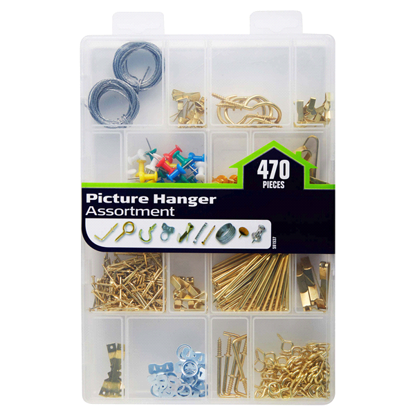 slide 1 of 1, Hillman Picture Hanger Assortment Kit, 470 ct