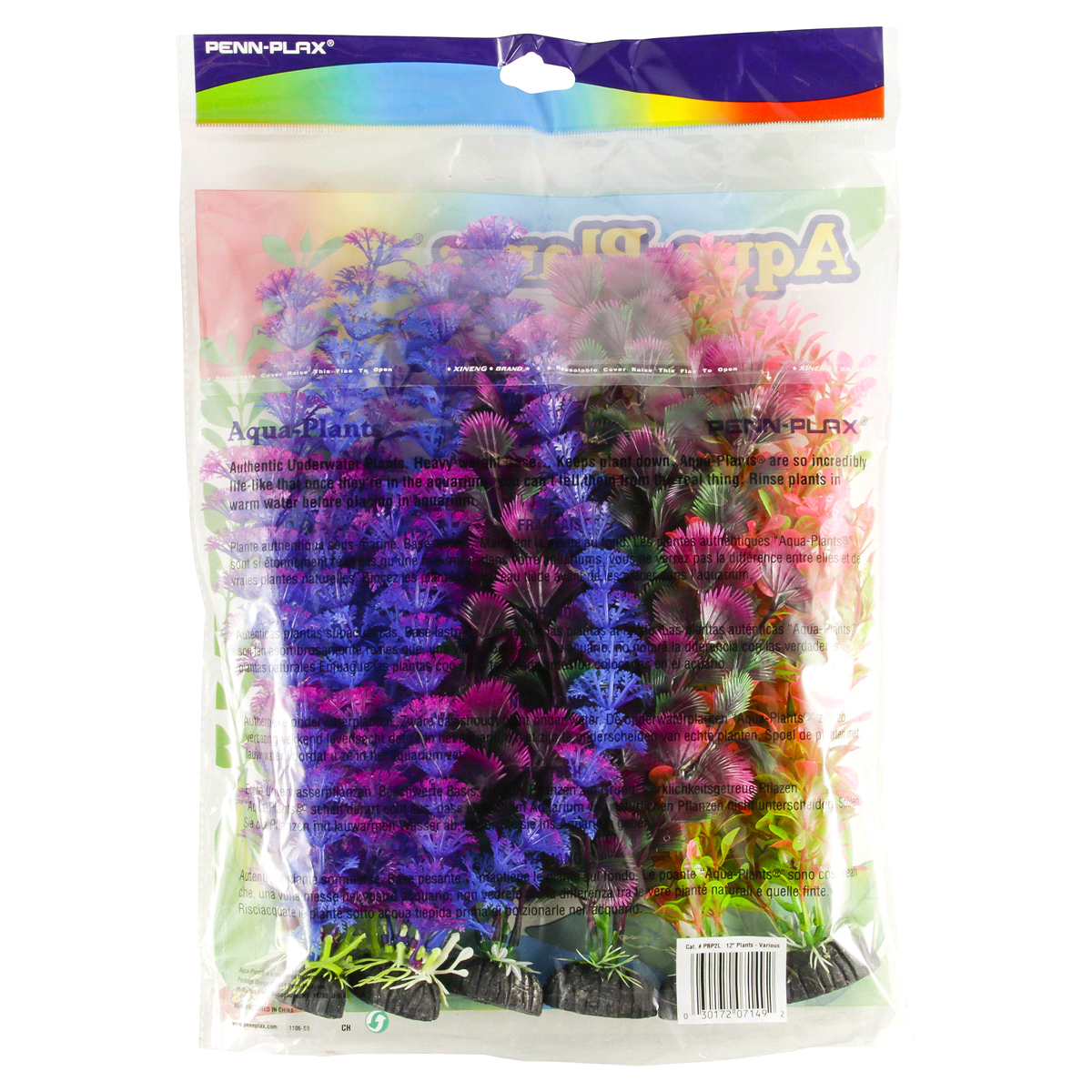 slide 2 of 2, Penn Plax Aqua-Plant 12 Colorful Plastic Aquarium Plant, 6 ct