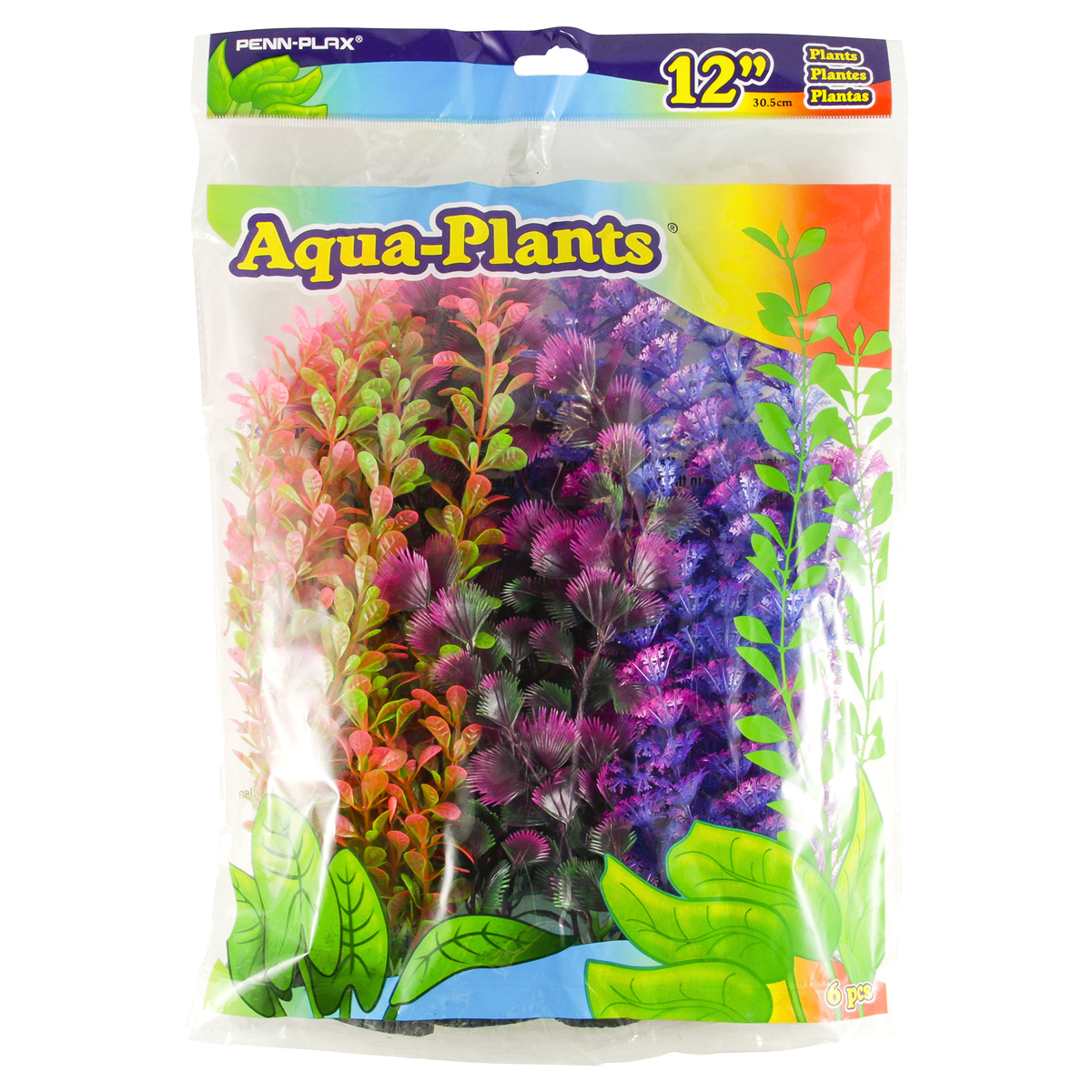 slide 1 of 2, Penn Plax Aqua-Plant 12 Colorful Plastic Aquarium Plant, 6 ct