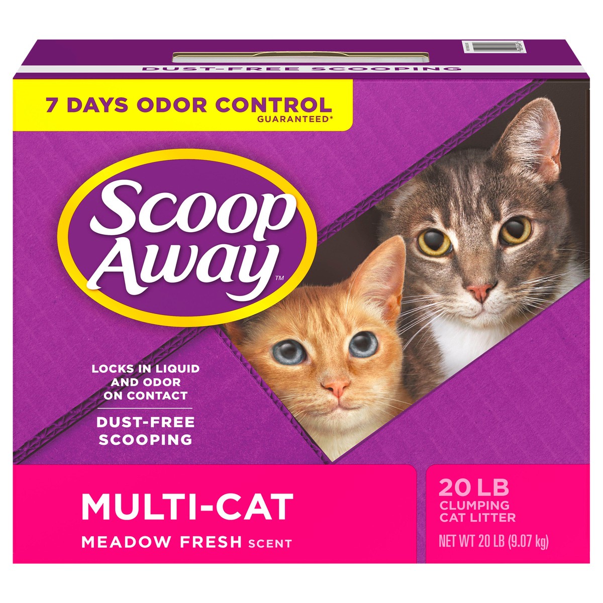 slide 1 of 9, Scoop Away Multi-Cat Clumping Cat Litter, Scented, 20 Pounds, 20 lb