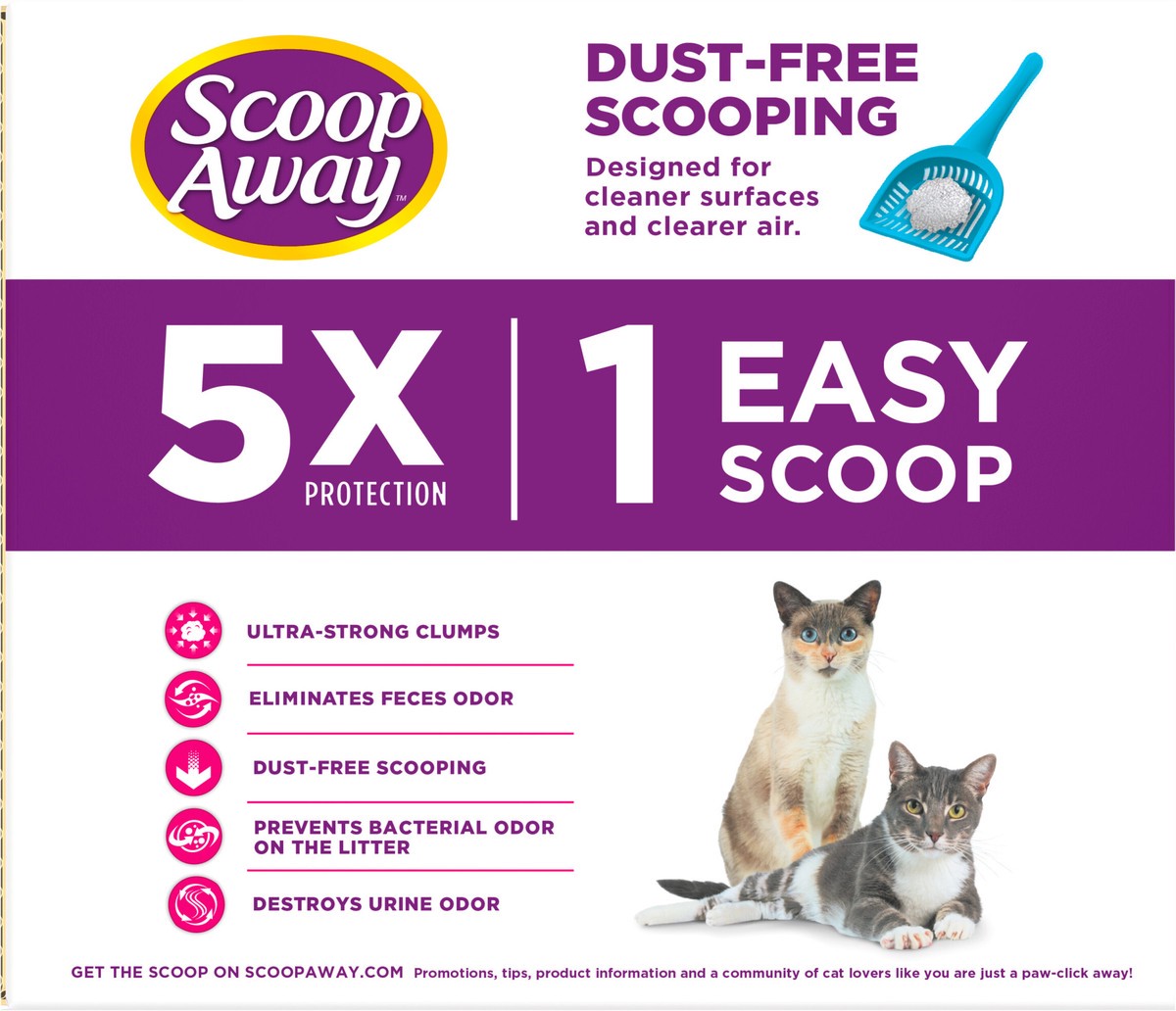 slide 5 of 9, Scoop Away Multi-Cat Clumping Cat Litter, Scented, 20 Pounds, 20 lb