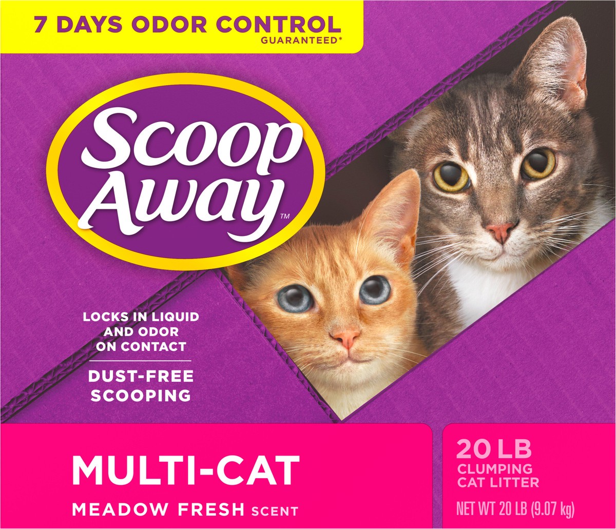 slide 6 of 9, Scoop Away Multi-Cat Clumping Cat Litter, Scented, 20 Pounds, 20 lb