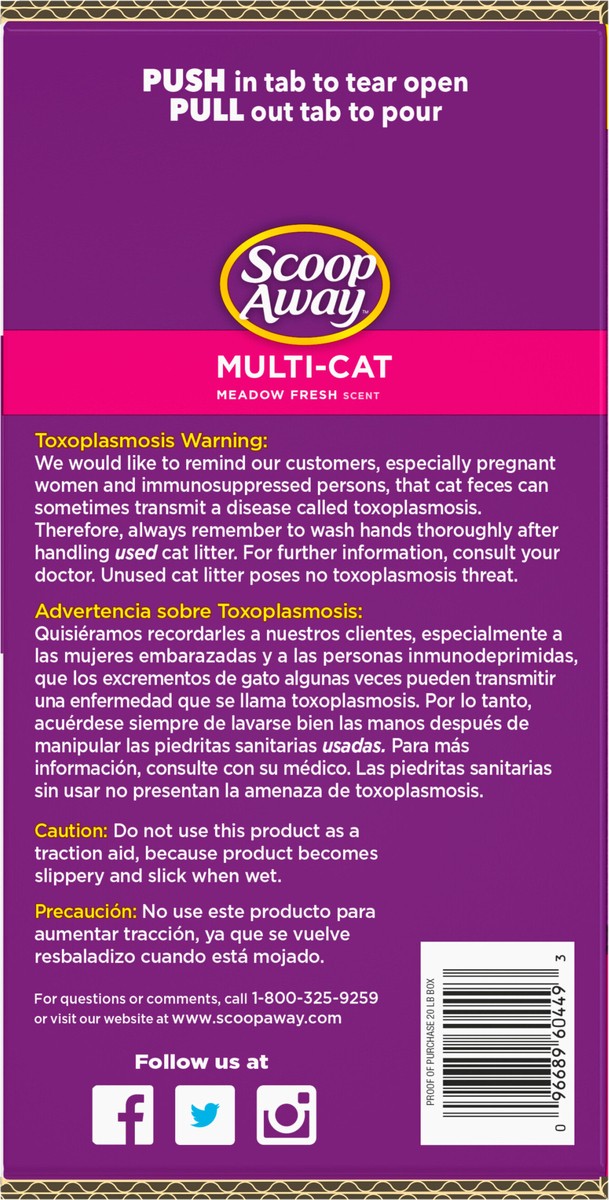 slide 3 of 9, Scoop Away Multi-Cat Clumping Cat Litter, Scented, 20 Pounds, 20 lb