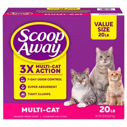 Scoop Away Multi-Cat Clumping Cat Litter, Scented, 20 Pounds