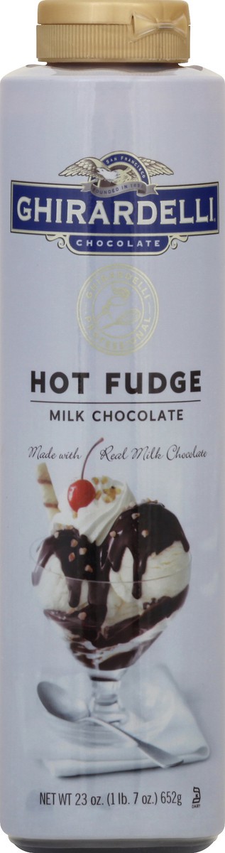 slide 4 of 13, Ghirardelli's Hot Fudge Milk Chocolate, 23 oz