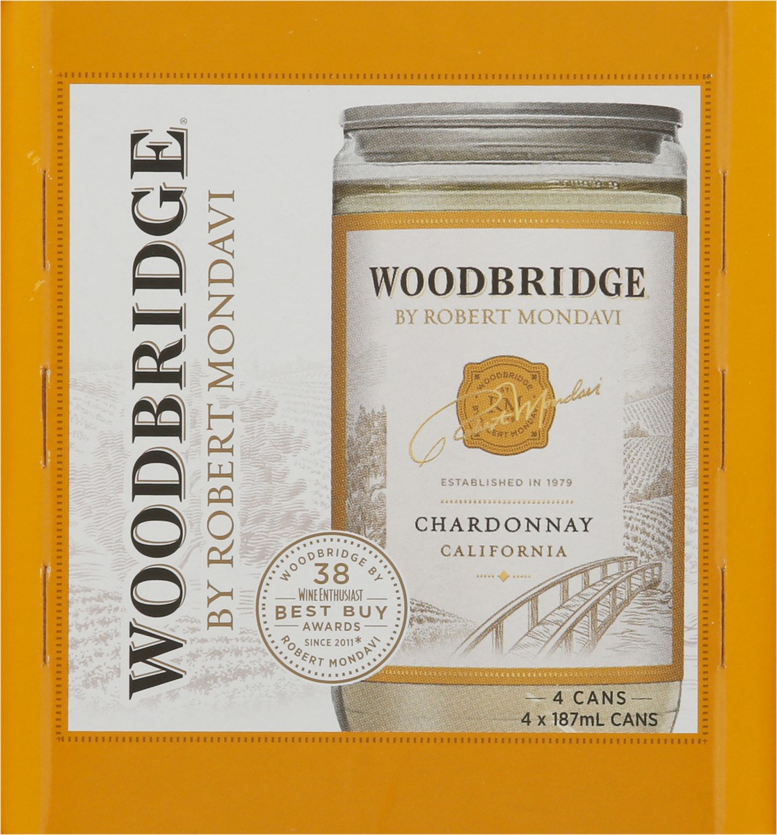 slide 9 of 9, Woodbridge by Robert Mondavi Chardonnay White Wine, 4 pk 187 mL Cans, 25.29 fl oz