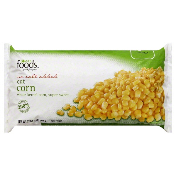 slide 1 of 1, Lowes Foods Cut Corn Whole Kernel No Salt Large, 32 oz