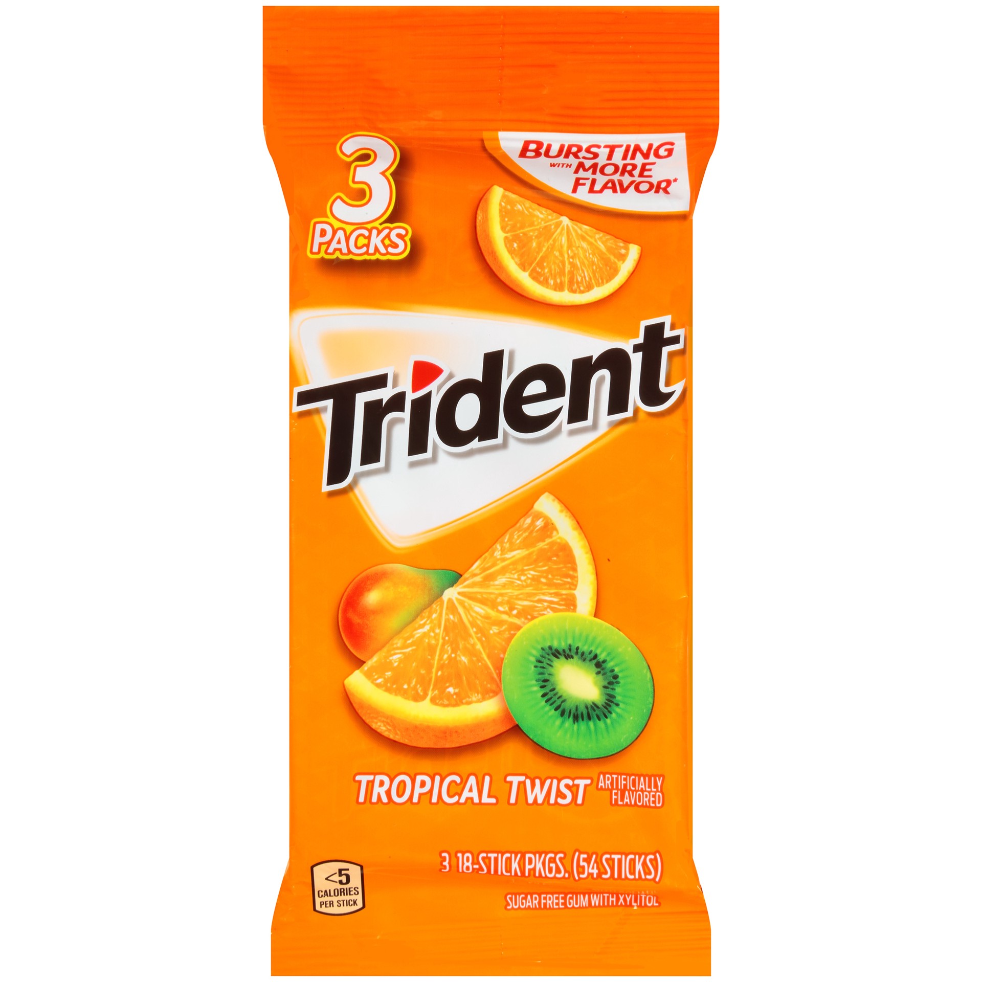 slide 1 of 6, 3Pk Trident Trop Twst Envlp 54Pc, 0.01 lb