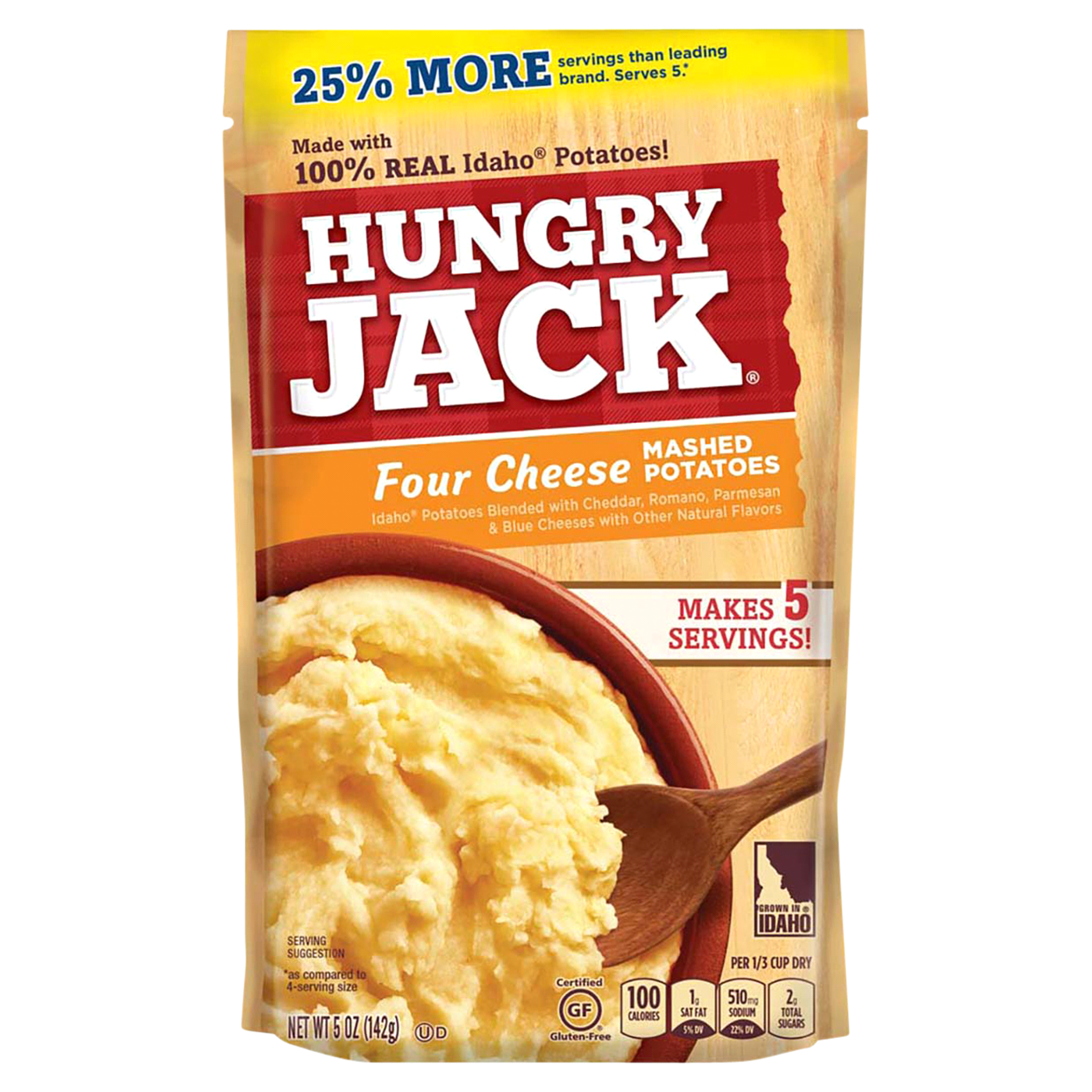 slide 1 of 11, Hungry Jack Four Cheese Mashed Potatoes, 5 oz