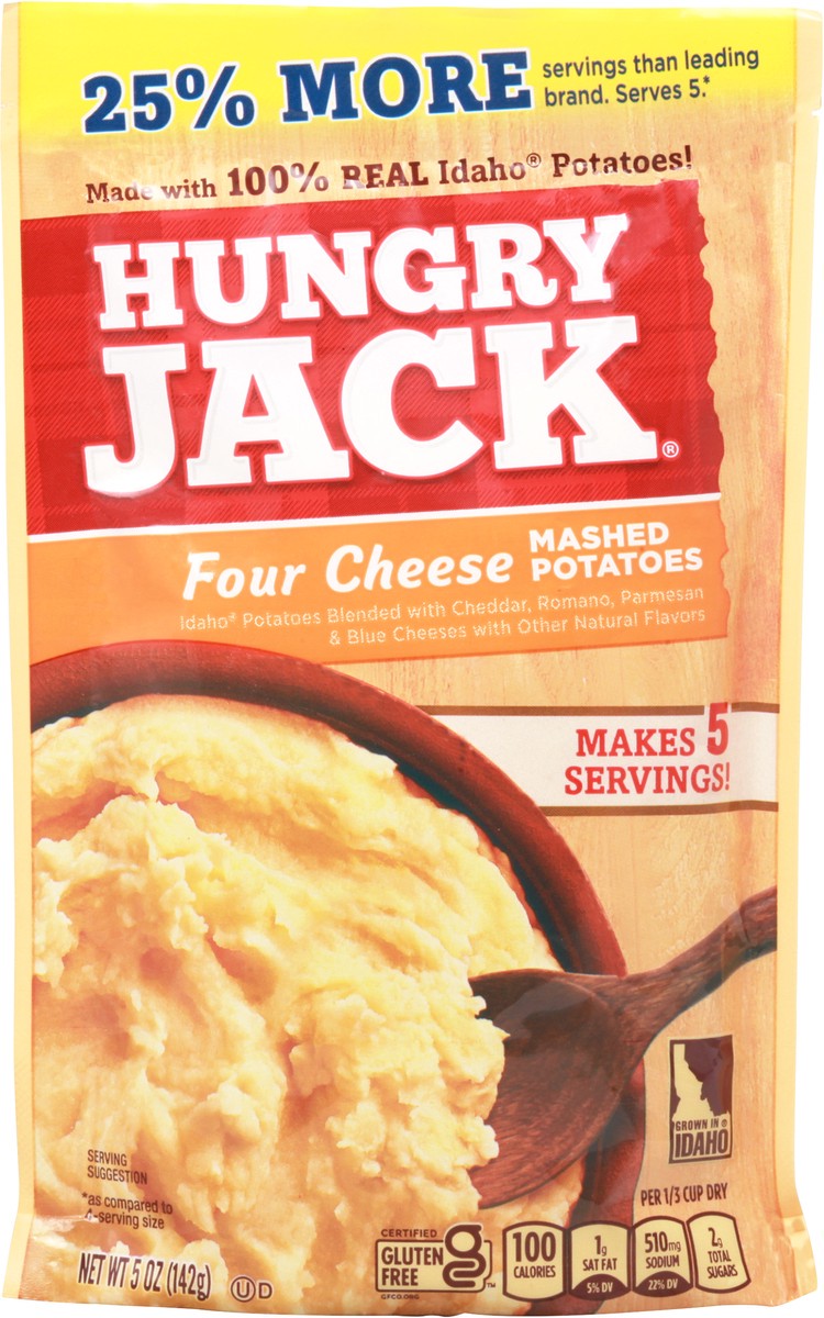 slide 4 of 11, Hungry Jack Four Cheese Mashed Potatoes, 5 oz