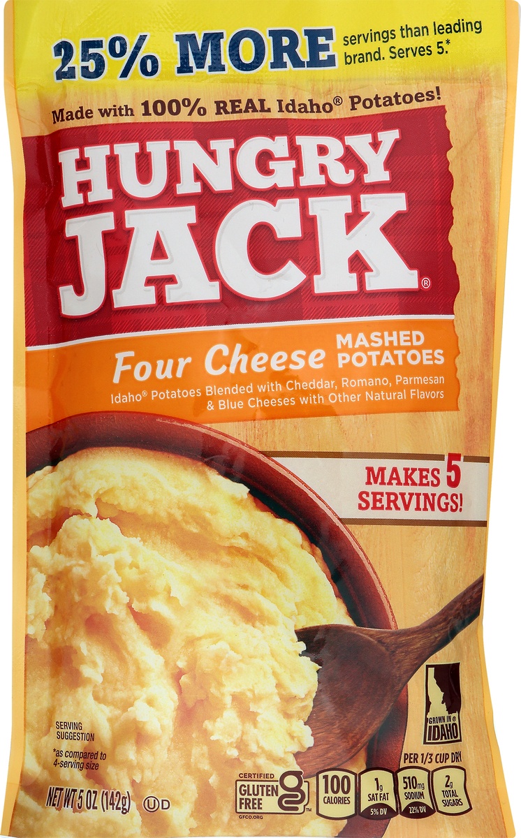 slide 9 of 10, Hungry Jack Four Cheese Mashed Potatoes, 5 oz