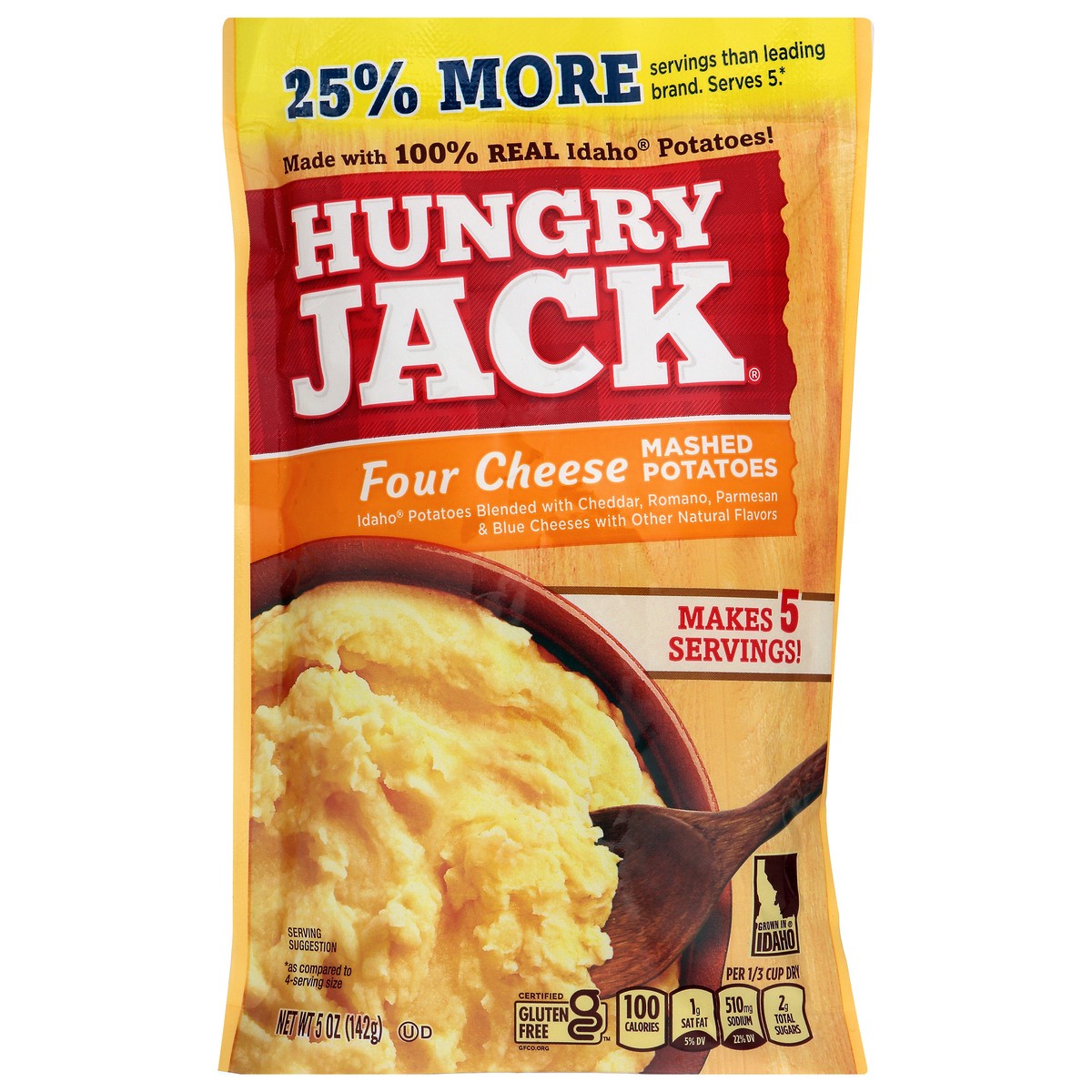 slide 1 of 10, Hungry Jack Four Cheese Mashed Potatoes, 5 oz