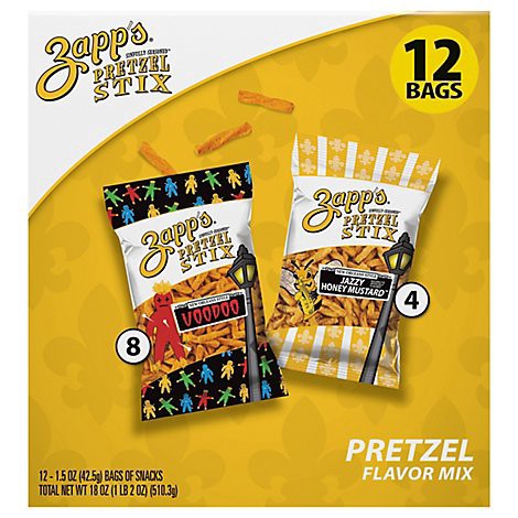 slide 1 of 1, Zapps Pretzel Flavor Mix, 12 ct