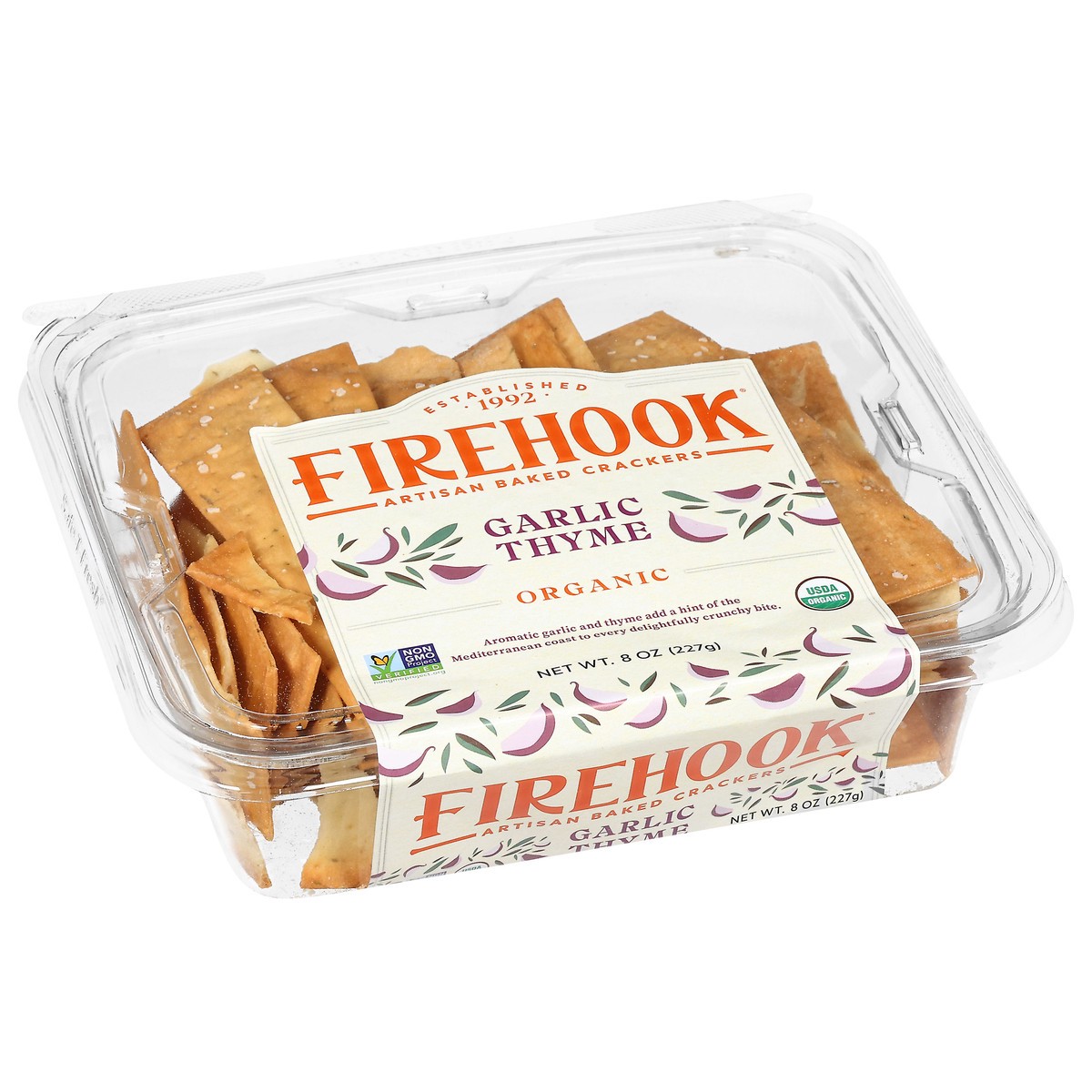 slide 10 of 14, Firehook Organic Garlic Thyme Artisan Baked Crackers 8 oz, 7 oz