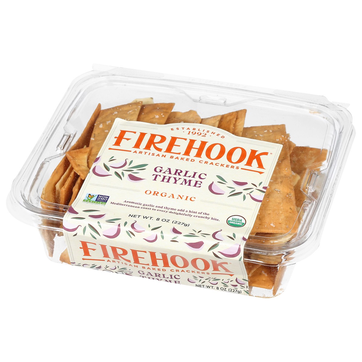 slide 8 of 14, Firehook Organic Garlic Thyme Artisan Baked Crackers 8 oz, 7 oz