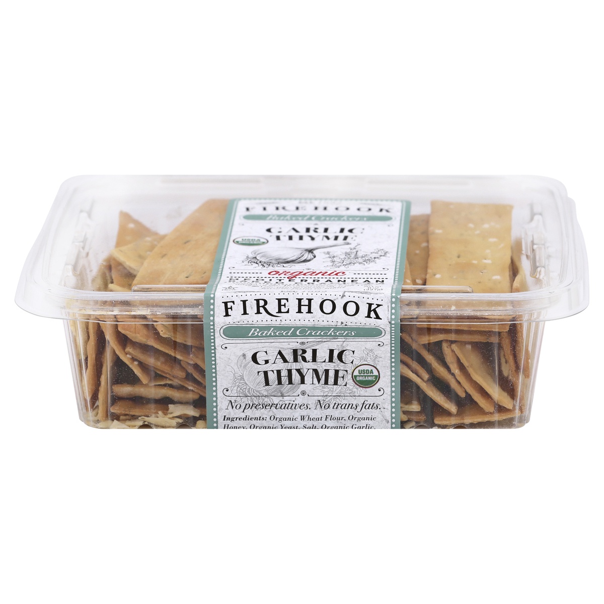 slide 1 of 1, Firehook Garlic Thyme Baked Crackers, 7 oz