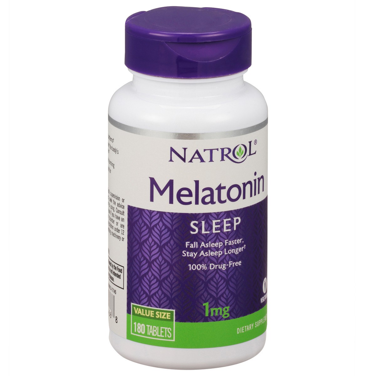 slide 9 of 14, Natrol 1mg Melatonin Sleep Aid Tablets, Fall Asleep Faster, Stay Asleep Longer, Dietary Supplement, 180 Count, 180 ct