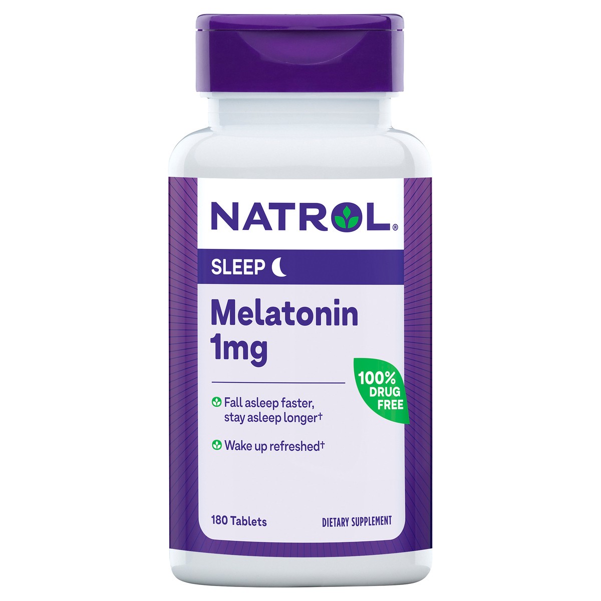 slide 1 of 14, Natrol 1mg Melatonin Sleep Aid Tablets, Fall Asleep Faster, Stay Asleep Longer, Dietary Supplement, 180 Count, 180 ct