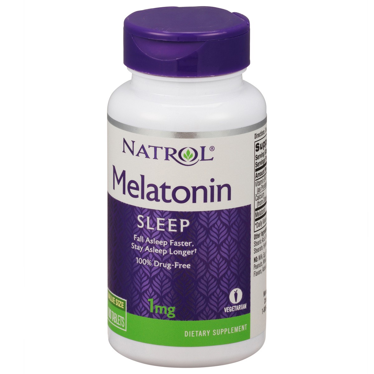 slide 14 of 14, Natrol 1mg Melatonin Sleep Aid Tablets, Fall Asleep Faster, Stay Asleep Longer, Dietary Supplement, 180 Count, 180 ct