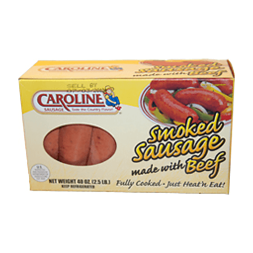 slide 1 of 1, Caroline Mild Beef Smoked Sausage, 40 oz