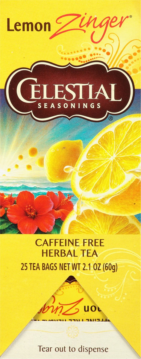 slide 6 of 9, Celestial Seasonings Tea Bags Caffeine Free Lemon Zinger Herbal Tea - 25 ct, 25 ct