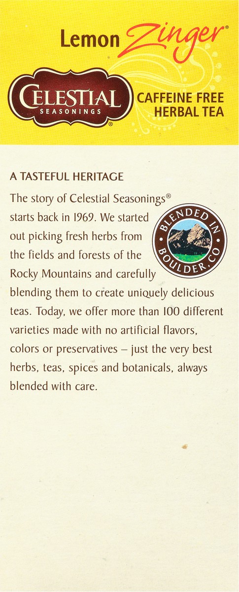 slide 8 of 9, Celestial Seasonings Tea Bags Caffeine Free Lemon Zinger Herbal Tea - 25 ct, 25 ct