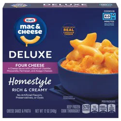 Kraft Deluxe Frozen Meal, Four Cheese Mac & Cheese, Macaroni and Cheese Dinner, 12 oz