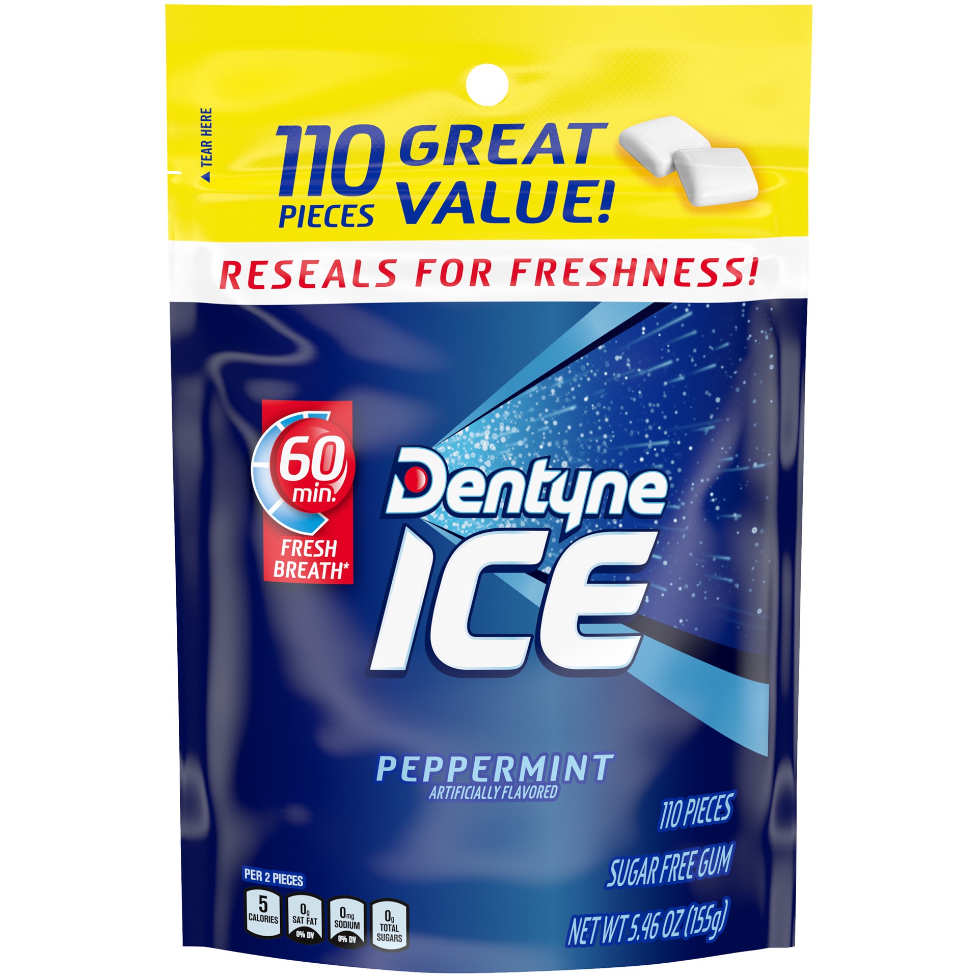 slide 4 of 6, Dentyne Ice Peppermint Sugar Free Gum, 110 Piece Bag, 110 ct