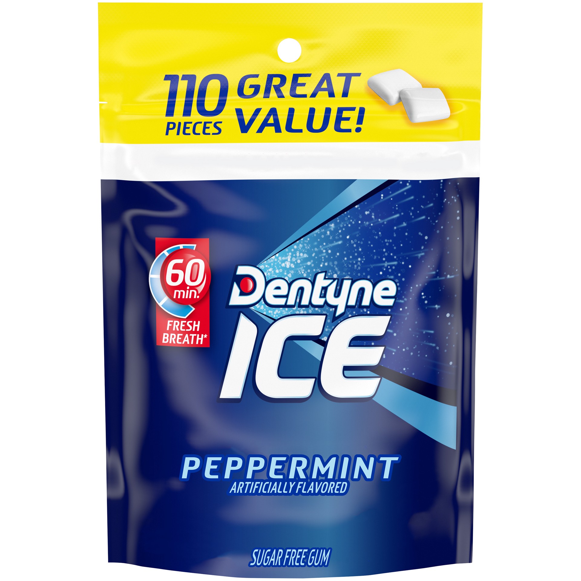 slide 1 of 6, Dentyne Ice Peppermint Sugar Free Gum, 110 Piece Bag, 110 ct