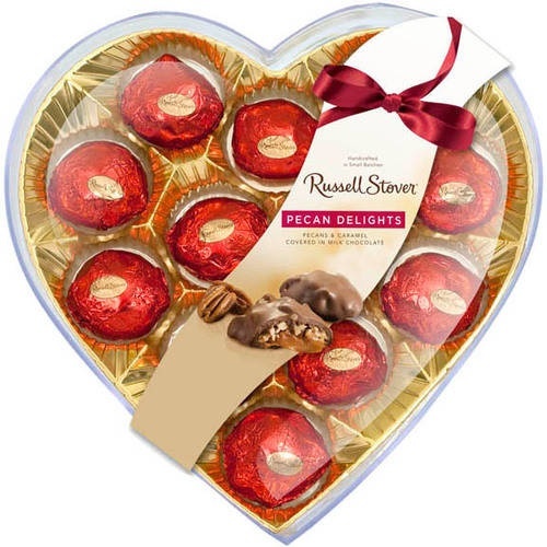 slide 1 of 1, Russell Stover Pecan Delight Heart, 10.5 oz