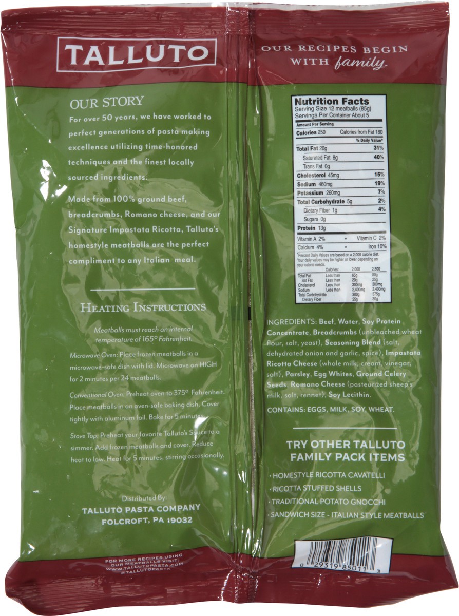 slide 9 of 14, Talluto's Italian Style Family Size Meatballs 16 oz, 16 oz
