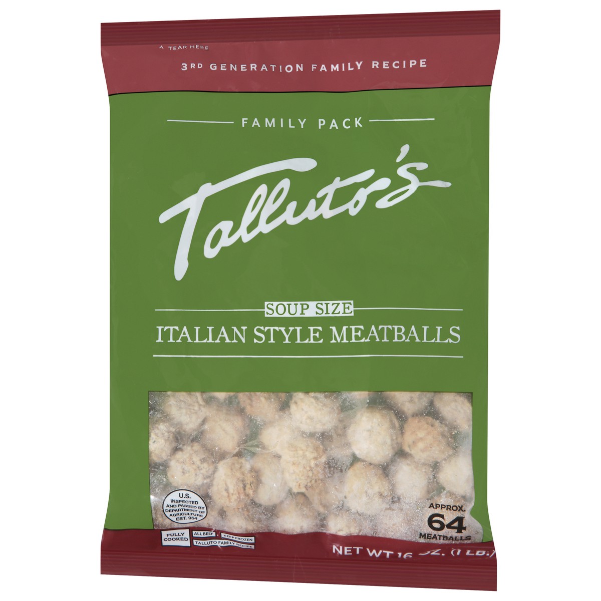 slide 12 of 14, Talluto's Italian Style Family Size Meatballs 16 oz, 16 oz