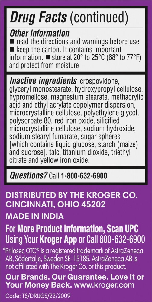 slide 5 of 5, Kroger Omeprazole Magnesium Tablets, 14 ct