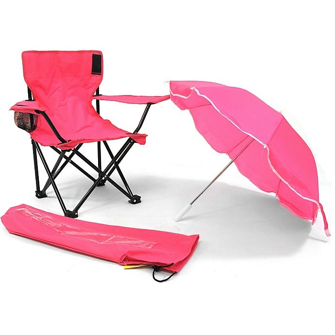 slide 2 of 2, Redmon Kids' Camp Chair with Umbrella - Pink, 1 ct