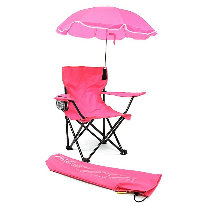 slide 1 of 2, Redmon Kids' Camp Chair with Umbrella - Pink, 1 ct