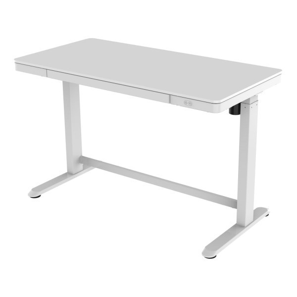 slide 8 of 10, Realspace 48''W Electric Height-Adjustable Standing Desk, White, 1 ct
