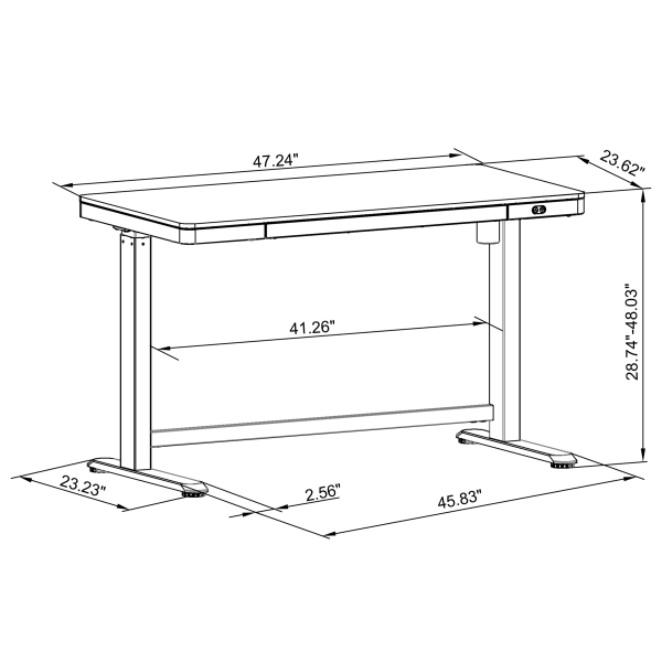 slide 7 of 10, Realspace 48''W Electric Height-Adjustable Standing Desk, White, 1 ct