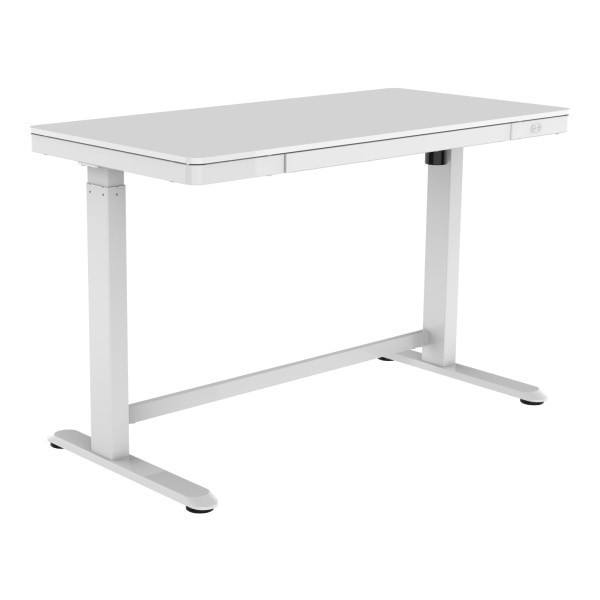 slide 2 of 10, Realspace 48''W Electric Height-Adjustable Standing Desk, White, 1 ct