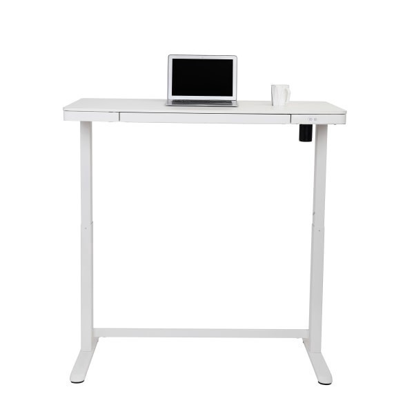 slide 4 of 10, Realspace 48''W Electric Height-Adjustable Standing Desk, White, 1 ct