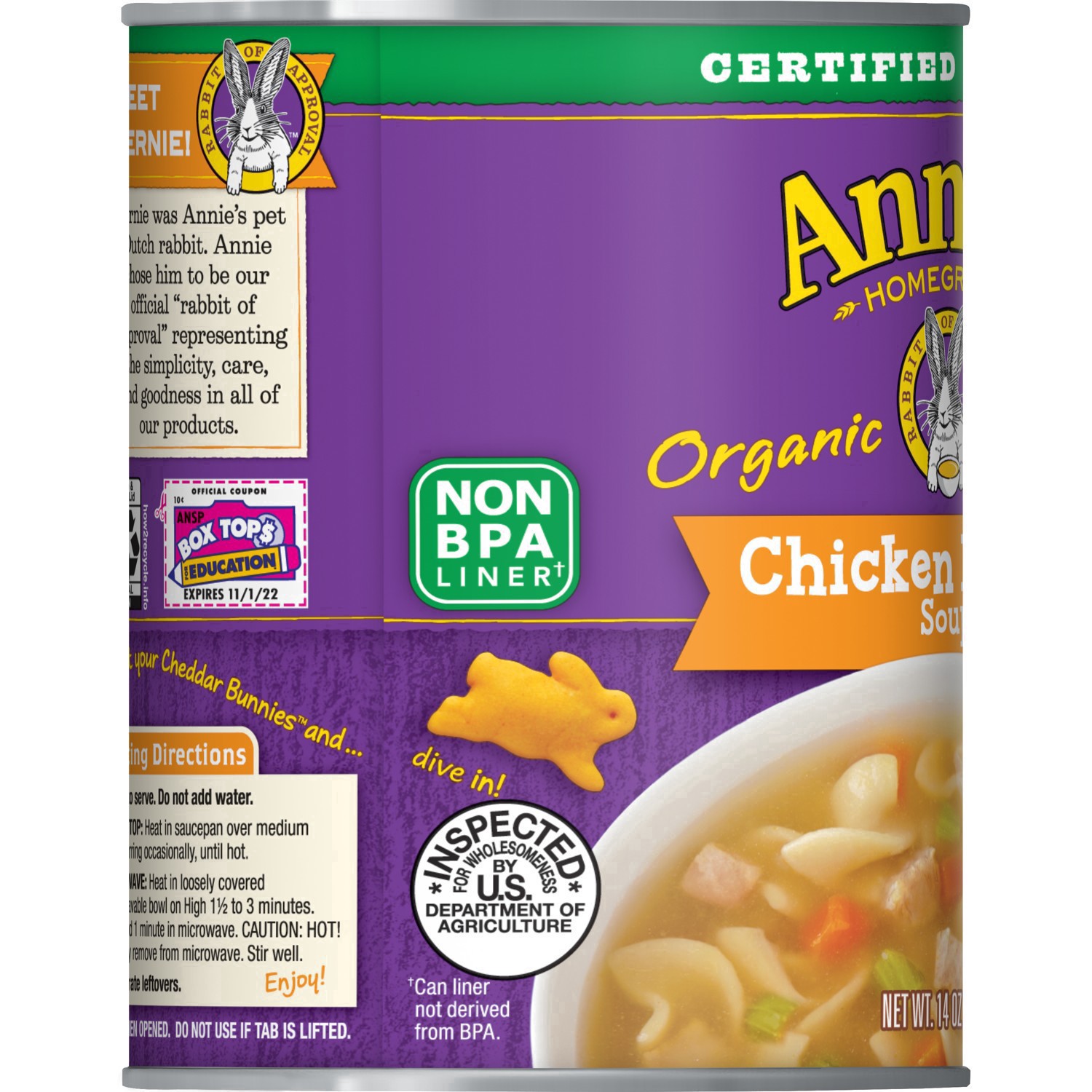 slide 14 of 58, Annies Homegrown Organic Chicken Noodle Soup, 14 oz