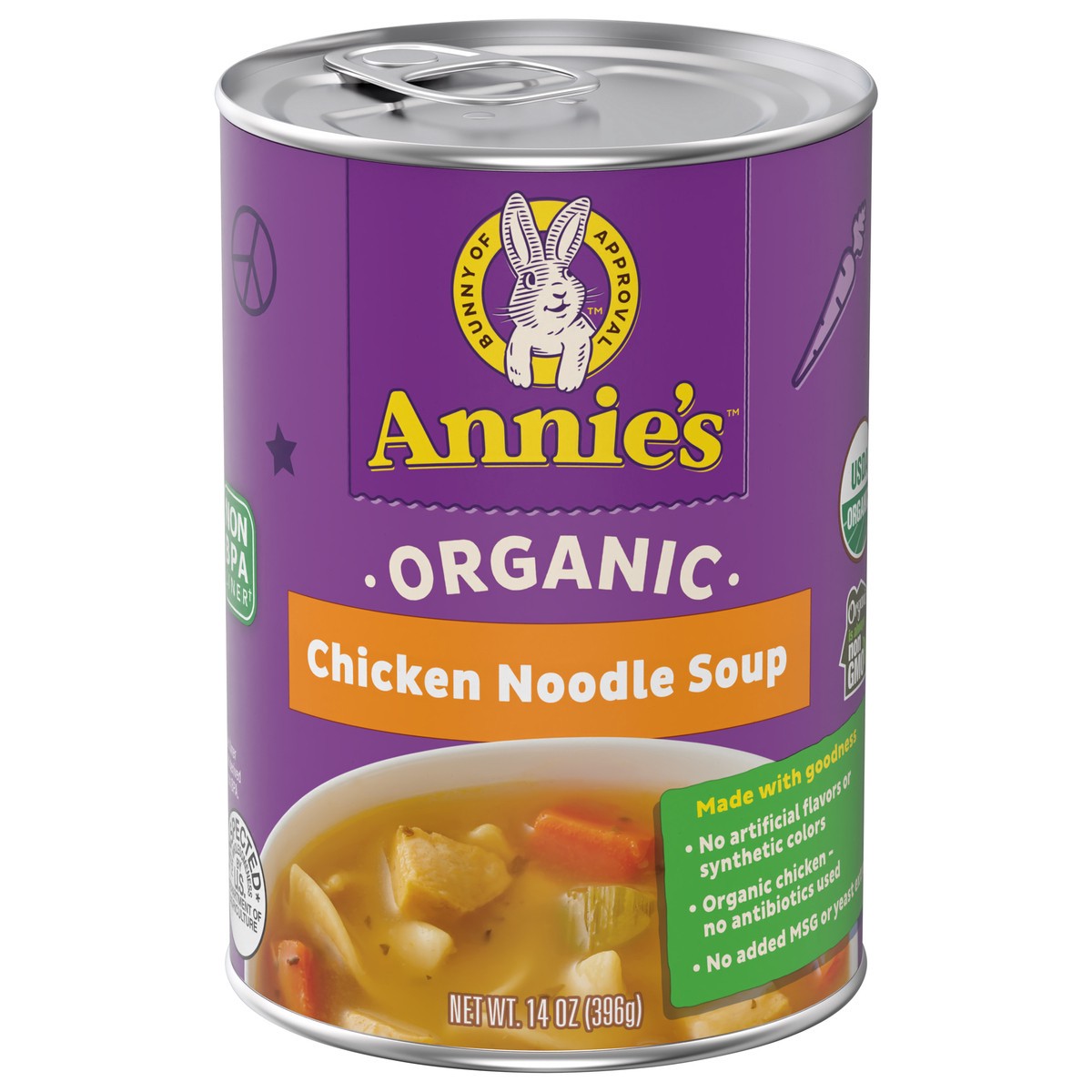 slide 1 of 58, Annies Homegrown Organic Chicken Noodle Soup, 14 oz