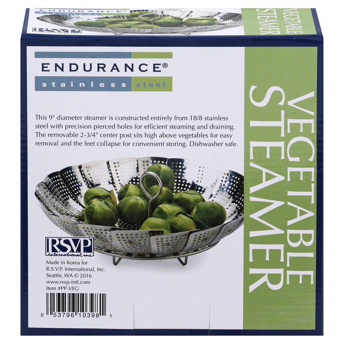 slide 8 of 10, RSVP International Endurance Stainless Steel 9 Inch Diameter Vegetable Steamer 1 ea, 1 ct