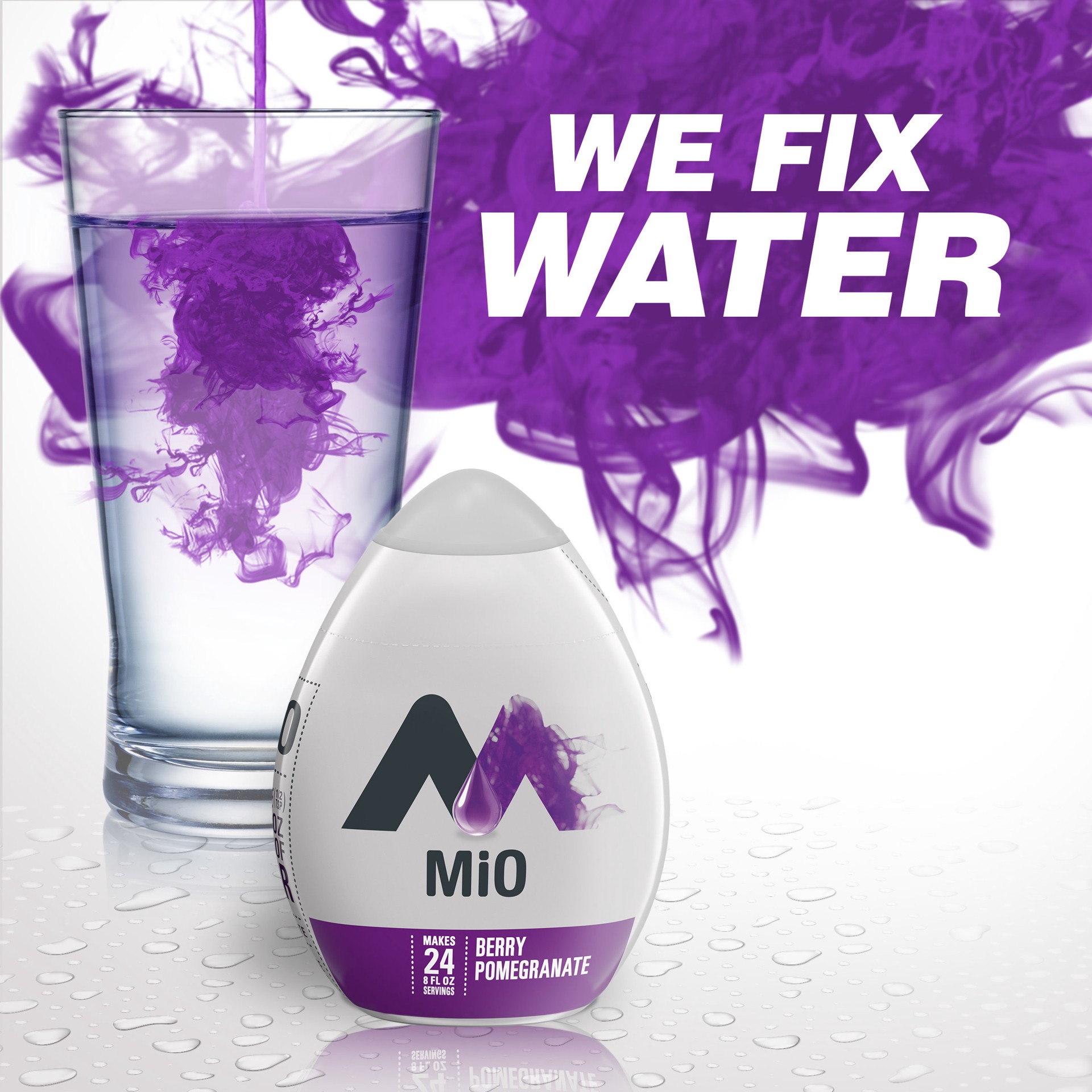 slide 5 of 5, mio Berry Pomegranate Flavored with other natural flavor Liquid Water Enhancer, 1.62 fl oz Bottle, 1.62 fl oz